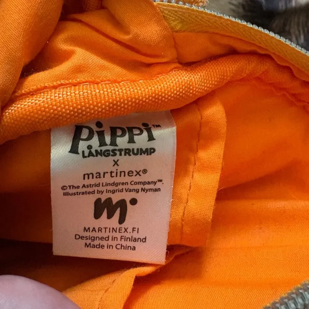 Pippi Longstocking x Martinex Round Crossbody Bag Orange Canvas Purse Finland